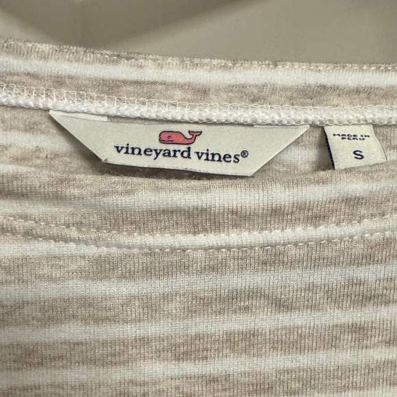 Vineyard Vines Women's Long Sleeve Striped Top - White and Gray - Picture 2 of 3